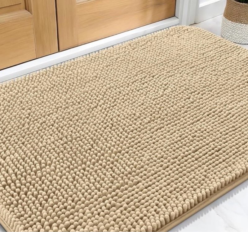 olanly dog door mat for muddy paws 30x20, ultra absorbent chenille mud doormat, non-slip washable an
