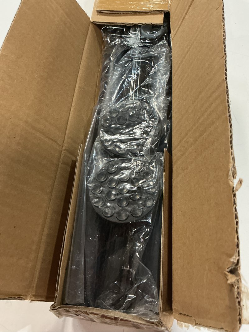 Condition photo showing Good Condition for Tension Shower Curtain Rod 51-126In(4.25-10.5Ft), Long Shower Curtain Rod No Drilling for Window or Bathroom Patio, Adjustable Spring Shower Rod, Easy to Install Never Rust Rod Diameter 1.26Inch-Black Black 51''-126''