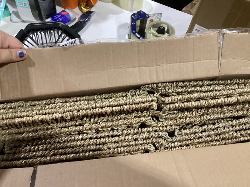 Condition photo showing Good Condition for brown mixed weave 13 in. x 13 in. wicker hyacinth decorative basket storage cube set of 2