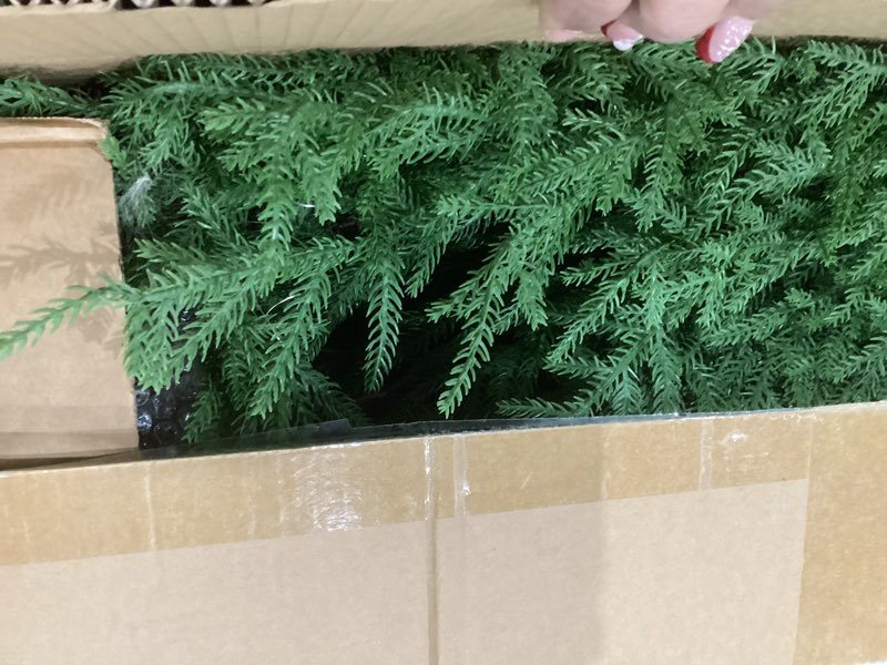 Condition photo showing As Is for 4FT Pre-Lit Artificial Norfolk Pine Christmas Tree – Realistic Potted Tree with 100 LED Lights & 8-Function Battery Box, Pre-Assembled Faux Holiday Décor for Indoor Use (2)