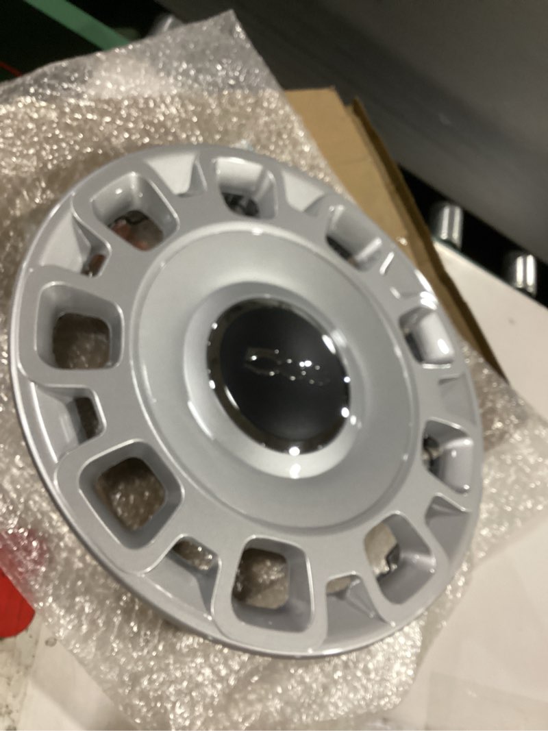 Condition photo showing Good Condition for wheel center cap hub cover | fits fiat 500 2012-2019 accessories front or rear | replaces 68078420ac 68078420aa 68078420ab 15" steel wheel center caps for rims (1 pcs) chrome&black 1 pcs