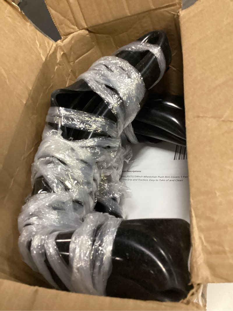 Condition photo showing Good Condition for 1,24in,20/22/24inch wheelchair push rim covers 1 pair silicone wheelchair hand push cover non-slip hand push cover improve grip and traction, easy to take of and clean 24in 1