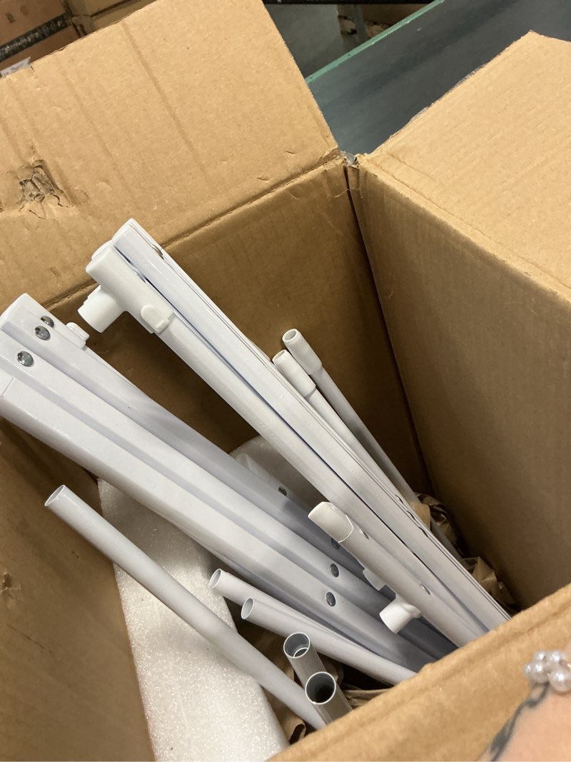 Condition photo showing As Is for Amazon Basics Foldable Portable Laundry Rack for Air Drying Clothing, Indoor Outdoor Use - 14.5" D x 29.5" W x 41.8" H, White