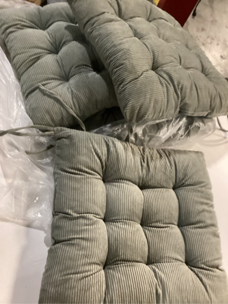 Condition photo showing As Is for Outdoor Chair Cushion, Pillow for Office Chair, 18x18 in Chair Cushions for Dining Chairs, Soft Seat Cushion Dining Chair Pads(Gray) Set of 4) 