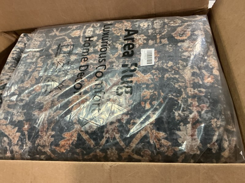 Condition photo showing Good Condition for Collive Area Rug for Living Room 5x7, Machine Washable Vintage Antique Distressed Rugs for Bedroom, Soft Non-Slip Low Pile Indoor Floor Accent Carpet for Office Entryway Nursery Dining Room - Brick Antique 5' x 7' (Rectangular)