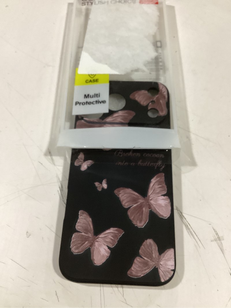 Condition photo showing Good Condition for for iPhone 17 Pro Max Case, Flower Protective Bumper Slim Soft Phone Cover for iPhone 17 Pro Max 6.9 inch, Butterfly Black Butterfly Black for iPhone 17 Pro Max