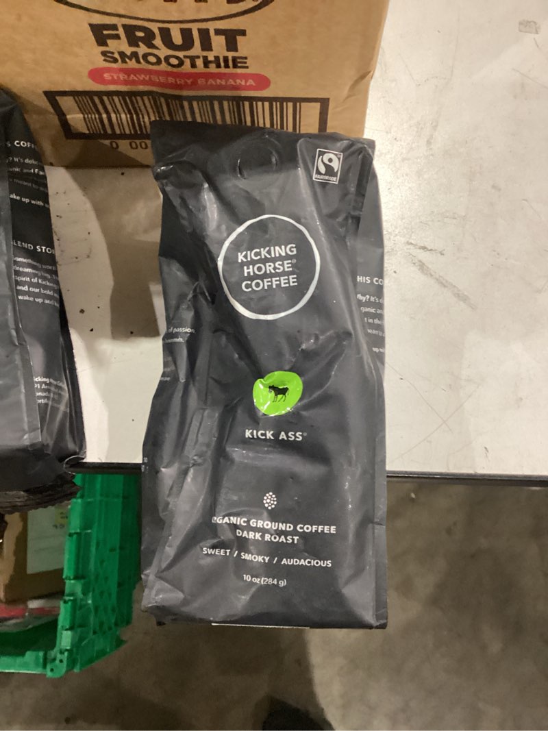 Condition photo showing New/Like New for Kicking Horse Coffee, Kick Ass, Dark Roast, Ground, 10 Oz - Certified Organic, Fairtrade, Kosher Coffee Kick Ass - Dark Roast Coffee