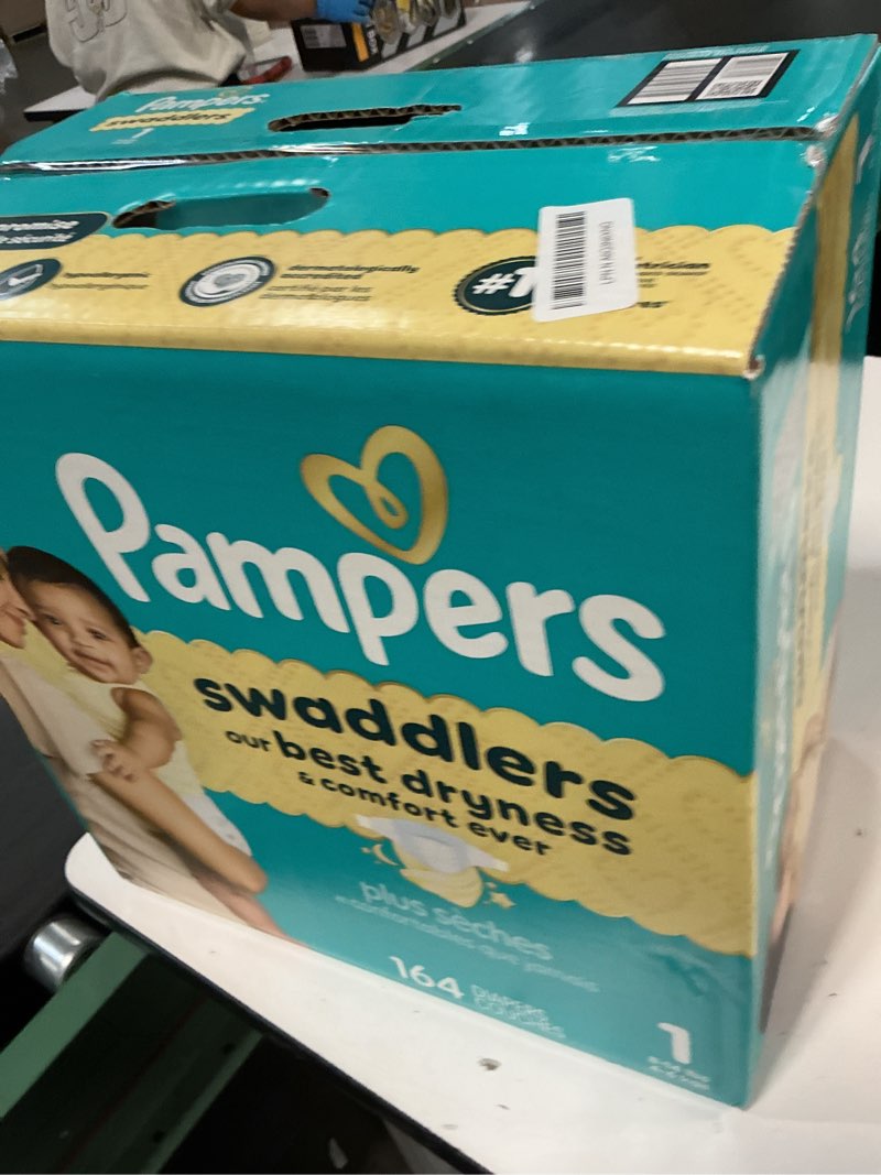 Condition photo showing New/Like New for Pampers Swaddlers Diapers, Size 1 (8-14 lbs), 164 Count, Absorbent, Keeps Baby Dry and Comfortable, Skin Safe Disposable Baby Diaper Size 1 164