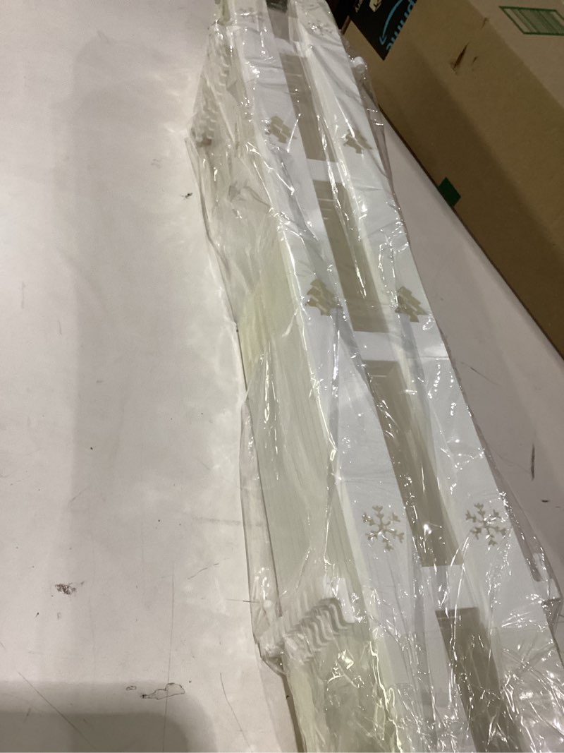 Condition photo showing New/Like New for Extra Height 24” Christmas Tree Fence, 12pcs Christmas Tree Gate, White Christmas Fence Decorations for Cat, Small Dog, Suit for Christmas, Birthday, Wedding Decoration