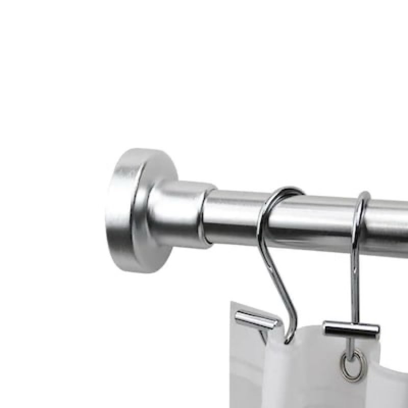 allen + roth 42-in to 72-in Brushed Nickel Tension Single straight Adjustable Shower Curtain Rod