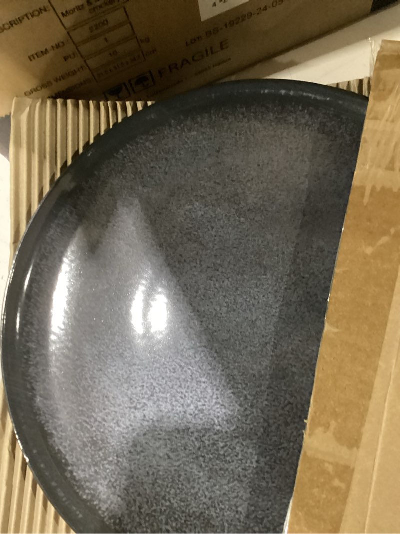 Condition photo showing New/Like New for Moritz & Moritz Solid 12-Piece Stoneware Dinnerware Set for 4 | Plate and Bowls Set with 4 Dinner Plates, Small Dessert Plates & Soup Bowls – Kitchen Dish Sets, Microwave & Dishwasher Safe, Gray