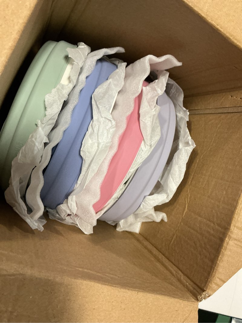 Condition photo showing Good Condition for elk and friends kids porcelain bowls with silicone suction sleeves | suitable for babies/toddlers | microwave & dishwasher safe | stay put dinnerware | snack dishes | 4 pack lilac/misty blue/sage/blush suction sleeve