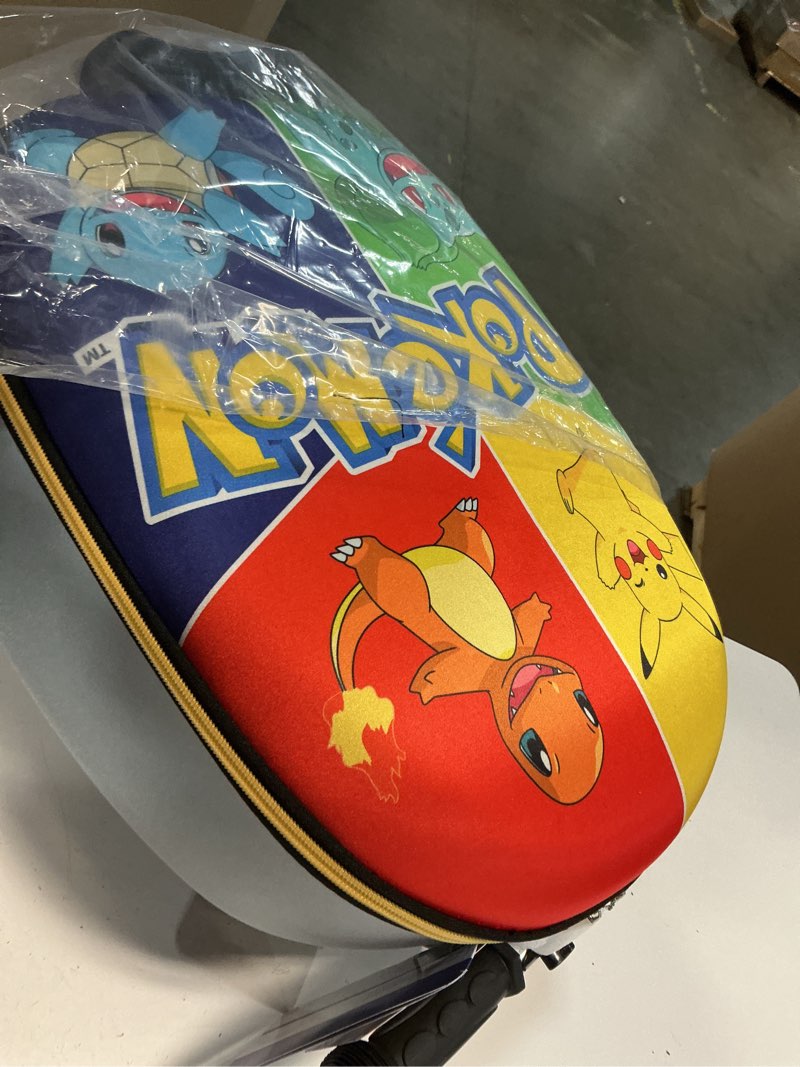 Condition photo showing Good Condition for bioworld pokemon character art scooter youth rolling luggage suitcase with pikachu, charmander, squirtle, and bulbasaur, osfa