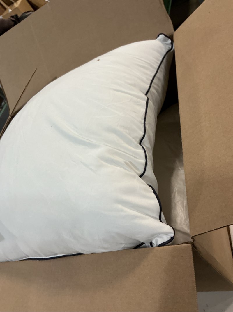 Condition photo showing As Is for (similar)serta hotel collection bed pillows queen/standard size set of 2, 400 thread count 100% cotton cover, medium firm, support gusseted down alternative pillow for back, stomach or side sleepers, 18\" x 26\"