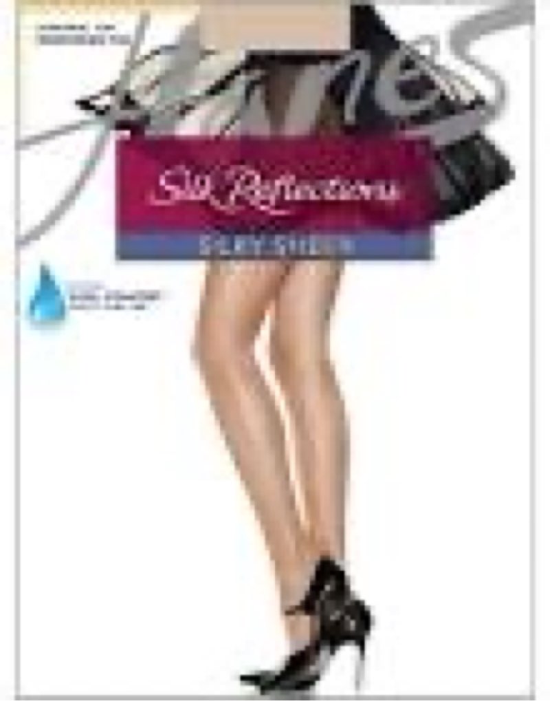 Hanes Silk Reflections Control Top Reinforced Toe Silky Sheer Pantyhose, Barely There, Size CD ( 6 Pack
