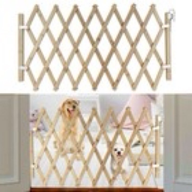 (Similar)Expandable Accordion Dog Gate Wooden Pet Folding Fence Isolation Protection Gate