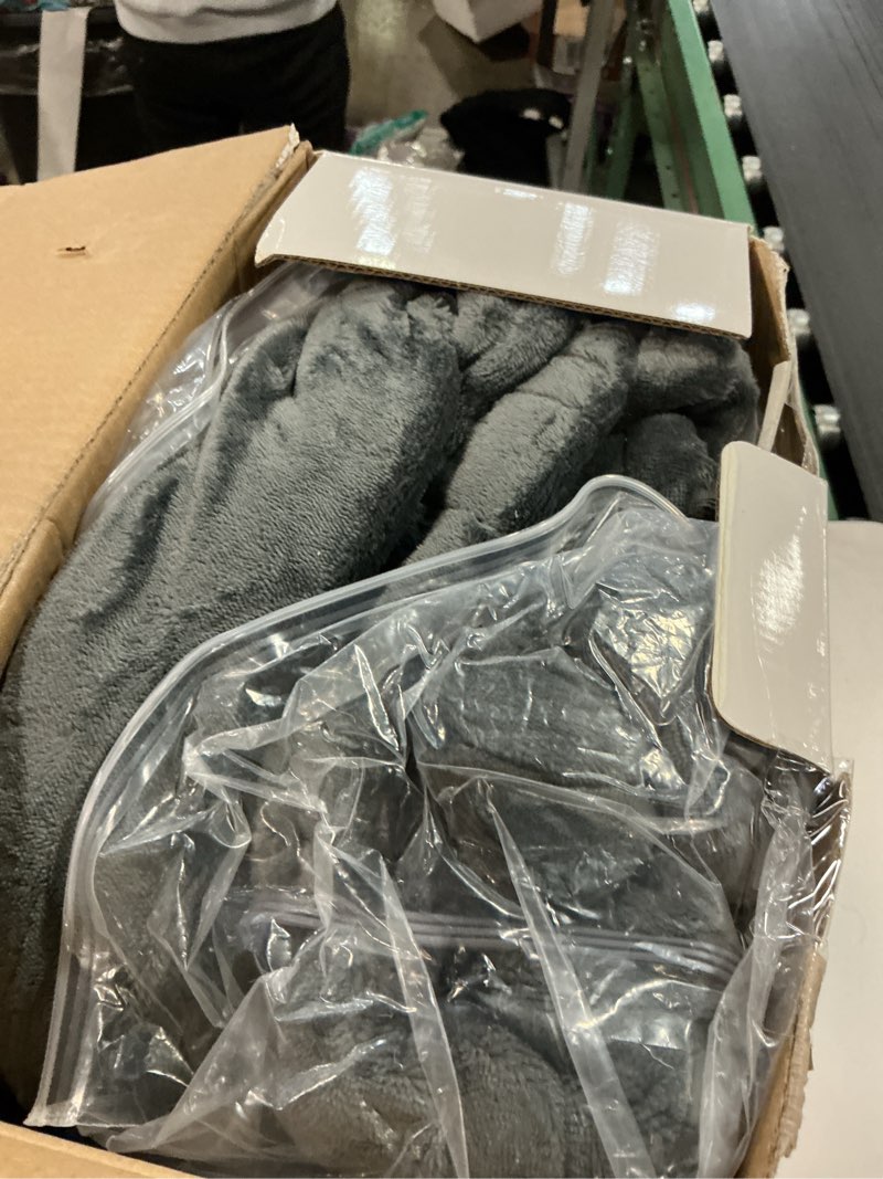 Condition photo showing As Is for SEALY Electric Blanket Queen Size, Flannel & Sherpa Heated Blanket with 10 Heating Levels & 1-12 Hours Auto Shut Off, Machine Washable, Grey, 84 x 90 Inch Dark Grey Queen Size 84" x 90"