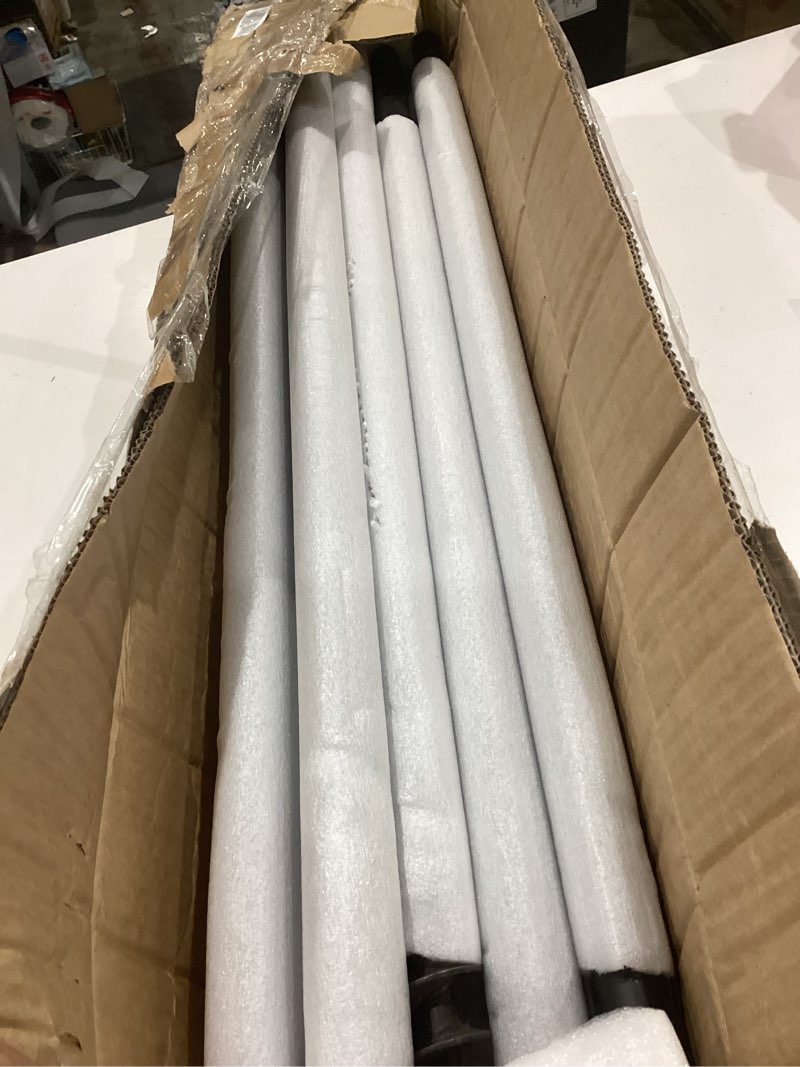 Condition photo showing Good Condition for 2 pack string light poles for outside, 10.5 ft outdoor string light poles for string lights, backyard patio light poles for bistro party wedding, metal pole for outdoor string lights