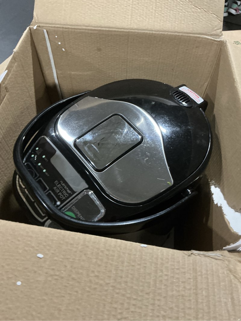 Condition photo showing As Is for NutriChef Electric Water Boiler and Warmer - 5L/5.28 Qt Stainless Steel Hot Water Dispenser w/Rotating Base, Keep Warm Temperature Set, Auto Shut Off, Safety Lock, Instant Heating for Coffee & Tea 5.3 Quarts