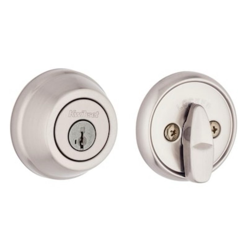 kwikset signature series 780 satin nickel single cylinder deadbolt ft. smartkey security