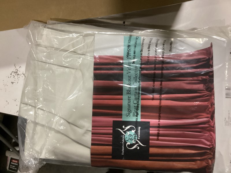 Condition photo showing New/Like New for HPD Half Price Drapes Velvet Blackout Curtains/Drapes - 96 Inches Long 1 Panel Blackout Curtain Signature Pleated for Living Room & Bedroom - 25W X 96L, Off White
