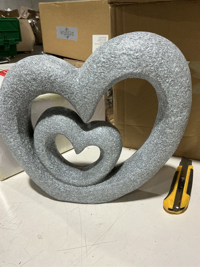 Condition photo showing Good Condition for suzile nesting heart garden sculpture resin outdoor garden statues 13. 39 x 12. 2 x 3. 15 inches memorial statues for grave cemetery tombstone patio lawn backyard yard memorial gift decoration