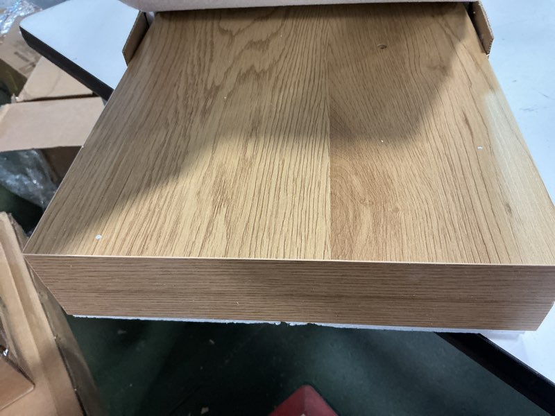 Condition photo showing Good Condition for Fun Memories Floating Shelves for Wall, 32Inch Floating Shelves Set of 2, Hanging Shelf with Invisible Brackets, Wood Shelves for Living Room, Bedroom, Kitchen, Oak Oak 31.5'', Set of 2