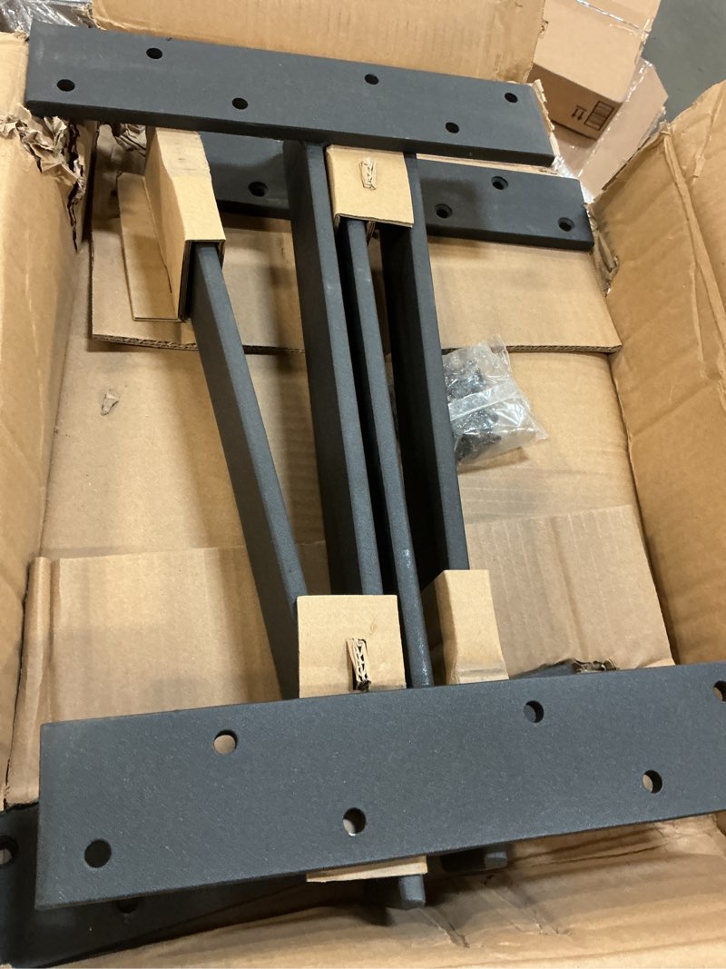 Condition photo showing Good Condition for Floating Shelf Bracket 3/8" Thick Heavy Duty Shelf Brackets 4 Pack Free Hanging Countertop Support Bracket 18" Lx2.5 W Floating Wall Brackets for Cabinets, Granite, Dishwasher, Bench Seats Vanities 18 Inch Black-4 PACK