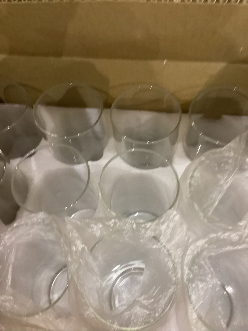 Condition photo showing As Is for 12Pcs Glass Cylinder Vases 8 Inch Tall Clear Flower Vases for Centerpieces Wedding Decoration, Hurricane Floating Candle Holder for Party Table Home Decor 12 Pack 8 Inch