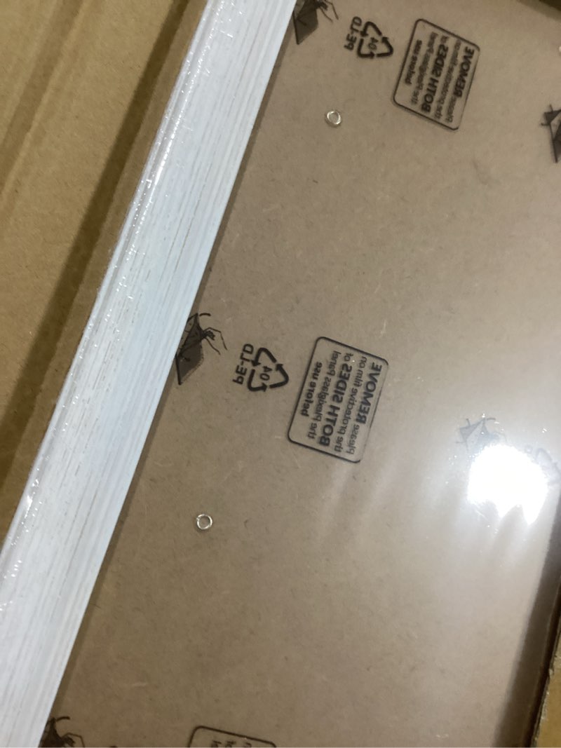 Condition photo showing Good Condition for 10x12 wood frame white, natural woodgrain 12x10in picture frame, rustic wooden 10 x 12 inch gallery photo poster frame with hd plexiglass, horizontal vertical wall mounting tabletop display 1pcs white 10x12