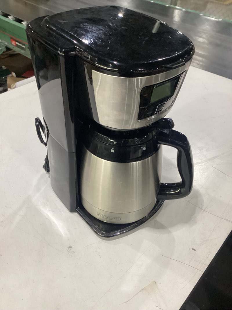Condition photo showing Good Condition for **untested** black+decker 12-cup thermal coffeemaker, black/silver, cm2035b