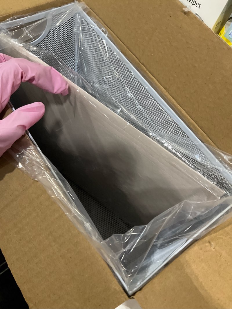 Condition photo showing Good Condition for Hanging File Organizer, Letter-Size File Holder Filing Box with 5 Hanging Folders, Metal Mesh Desk File Folder Storage(No Assembly Required) (White, with 5 Grey Folders)