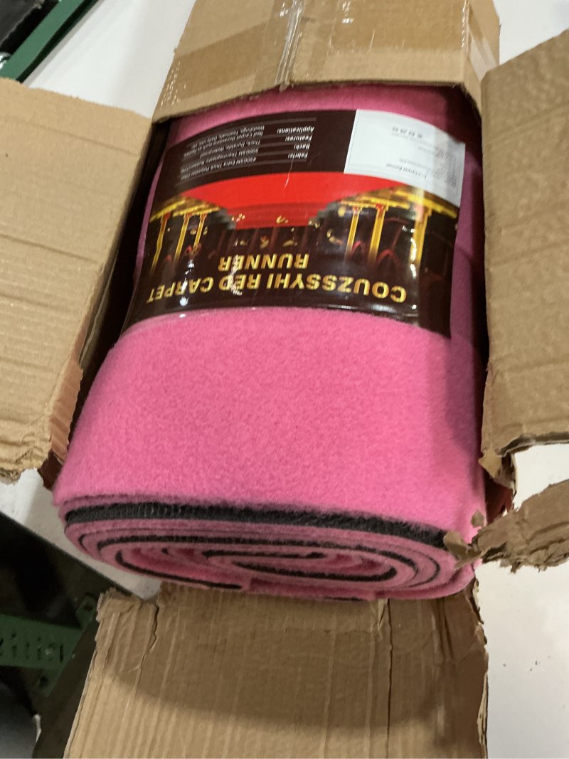 Condition photo showing Good Condition for 4ftx20ft Pink Carpet Runner, 450GSM Extra Thick Non-Slip TPR Rubber, Indoor/Outdoor Carpet for Hollywood&Oscars Runway, Weddings,Proms,Award Ceremonies,Home Parties,Easy to Clean & Reusable Pink 4x20 ft