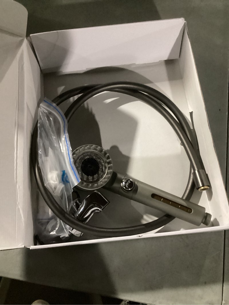 Condition photo showing As Is for Shower Head with Handheld, Shower Heads High Pressure, High Flow Even with Low Water Pressure-Hand Held Showerhead Set,3 Modes Filtered Showerhead with 59?Replacement Hose/Bracket/Cotton Filters Gray