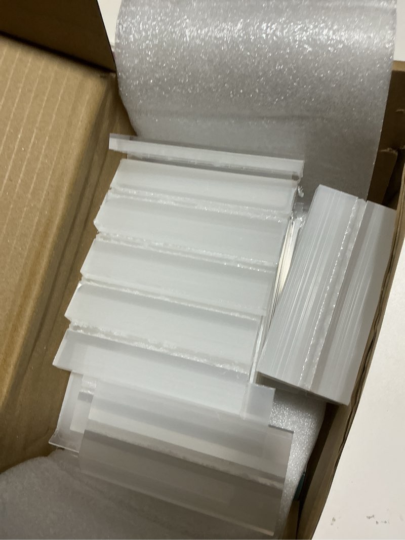 Condition photo showing Good Condition for acrylic sign holder 4x6, 15 pack clear double sided menu vertical display stand, desktop paper holder suitable for restaurants, office, store, show fair vertical 15 pack 4x6