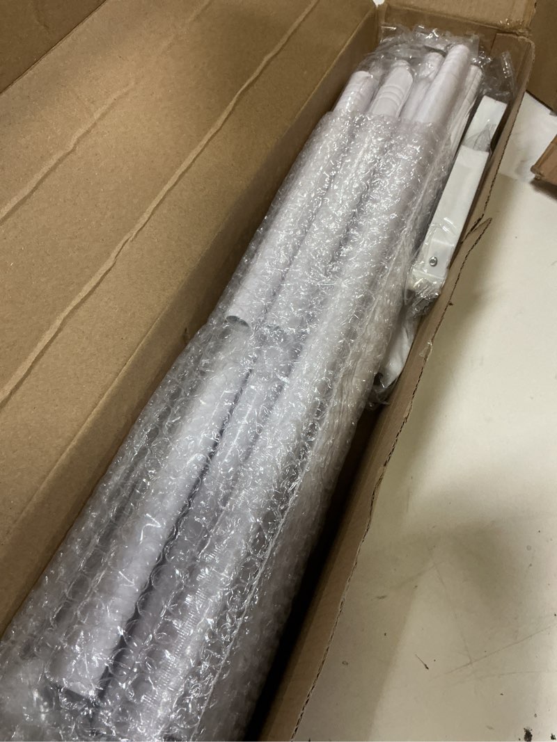 Condition photo showing Good Condition for curtain rods for windows 48 to 84, 2 pack white curtain rod with brackets easy install, decorative adjustable 5/8 inch heavy duty curtain rod for living room, bedroom, set of 2 48 to 84 inch (2 pack) white