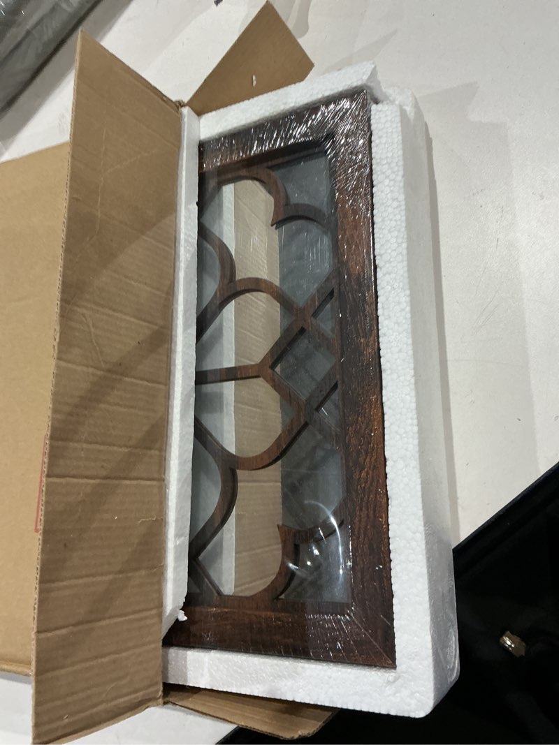 Condition photo showing Good Condition for wocred 2 pcs square wall mirror,gorgeous rustic farmhouse accent mirror,caramel color entry mirror for bathroom renovation,bedrooms,living rooms and more(12”x12”) caramel color 12x12 inch - 2 pcs