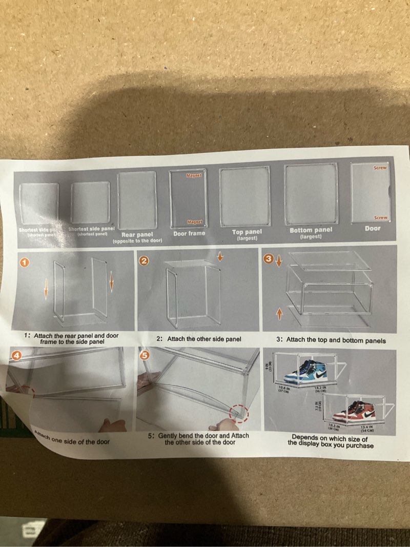 Condition photo showing Good Condition for extra xxx-large purse storage organizer for closet clear tall boots storage box stackable acrylic display case with lid shoes handbag organizer box set for collectibles helmet big bag