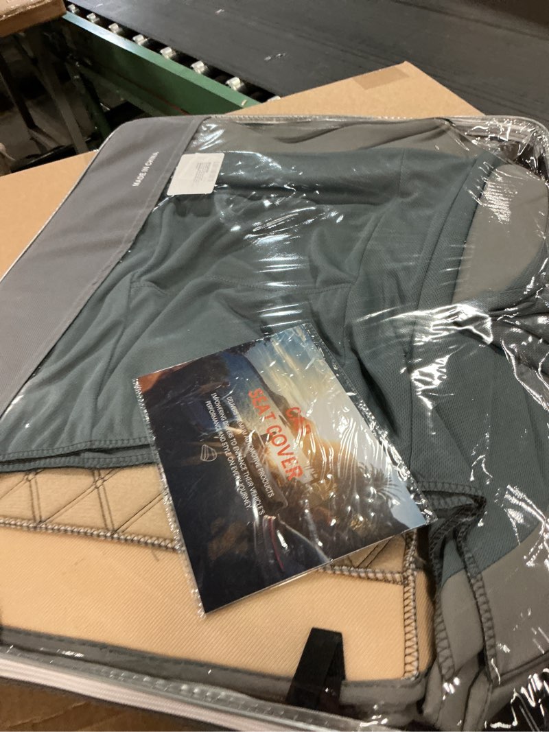 Condition photo showing Good Condition for Car Seat Covers Front Pair,Universal Fit for Cars,SUVs,Trucks,and Sedans,Faux Leather Car Seat Cushion Compatible with Airbags,Waterproof Car Seat Protector,Grey Grey Front Pair(Driver and Passenger's)