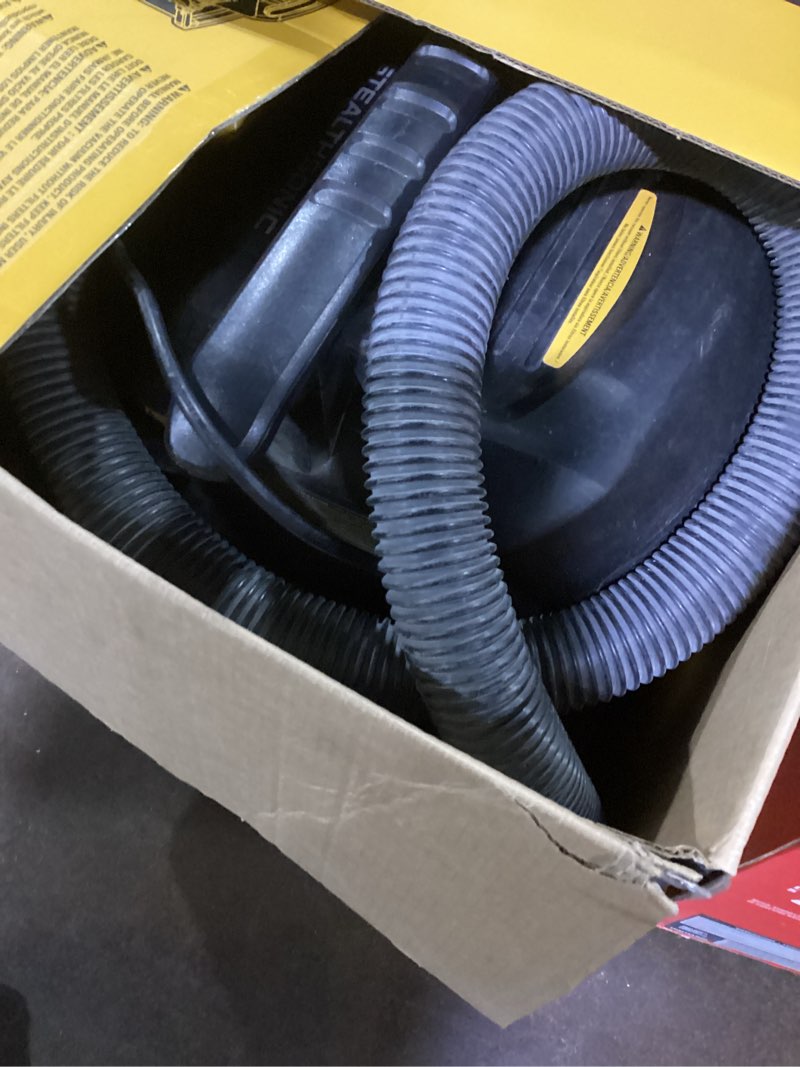 Condition photo showing As Is for dewalt stealthsonic quiet 9-gallon 5-hp corded wet/dry shop vacuum with accessories included