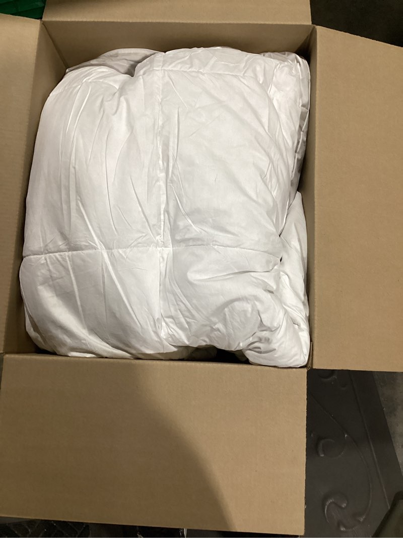 Condition photo showing As Is for (similar) goose feather down fiber comforter full size, 100% cotton ultra soft fluffy duvet insert full, all season luxurious hotel bedding comforter with corner tabs, white 82\"x86\" white full
