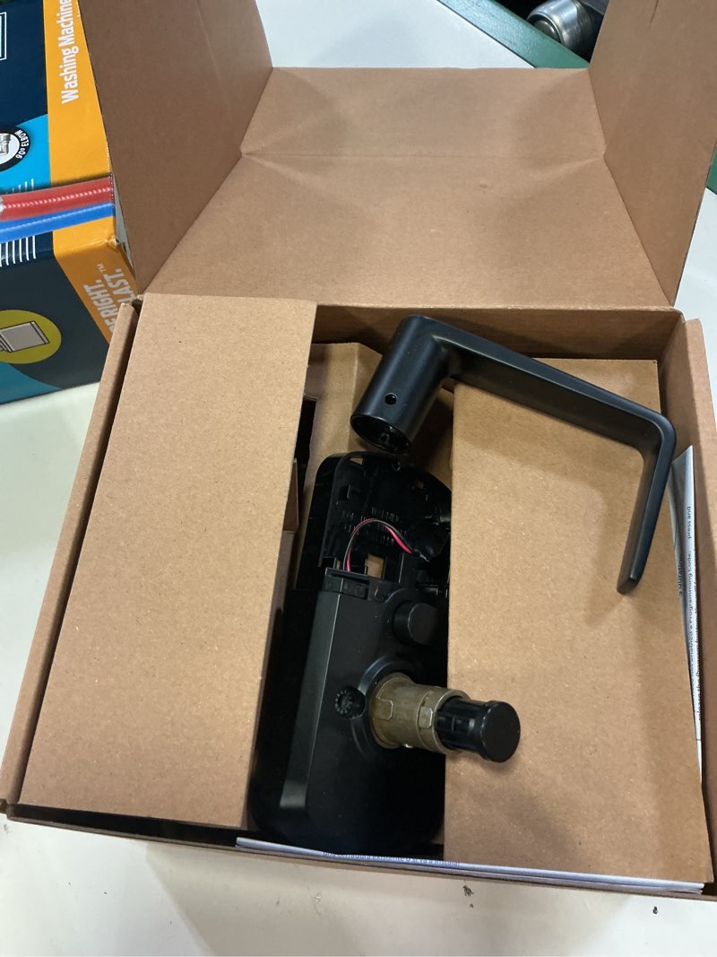 Condition photo showing As Is for kwikset smartcode 955 light commercial keyless entry matte black keypad electronic handle lock ft. smartkey security