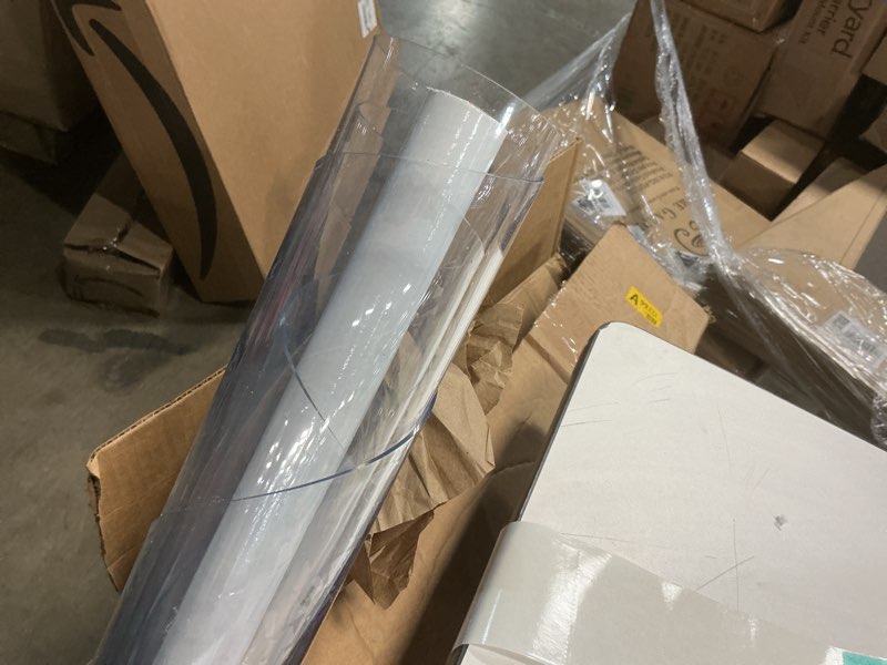 Condition photo showing Good Condition for OstepDecor Round Clear Table Protector, 52 Inch Thick, Heat Resistant, PVC Tablecloth for Dining Room, Coffee Tabletop 52" (Round) Round Clear