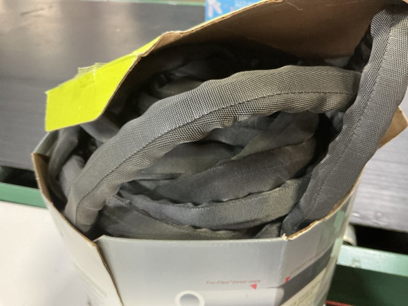 Condition photo showing As Is for apex zero-g 4001-100 garden hose  5/8 in  100 ft l  coupling  fiber  gray