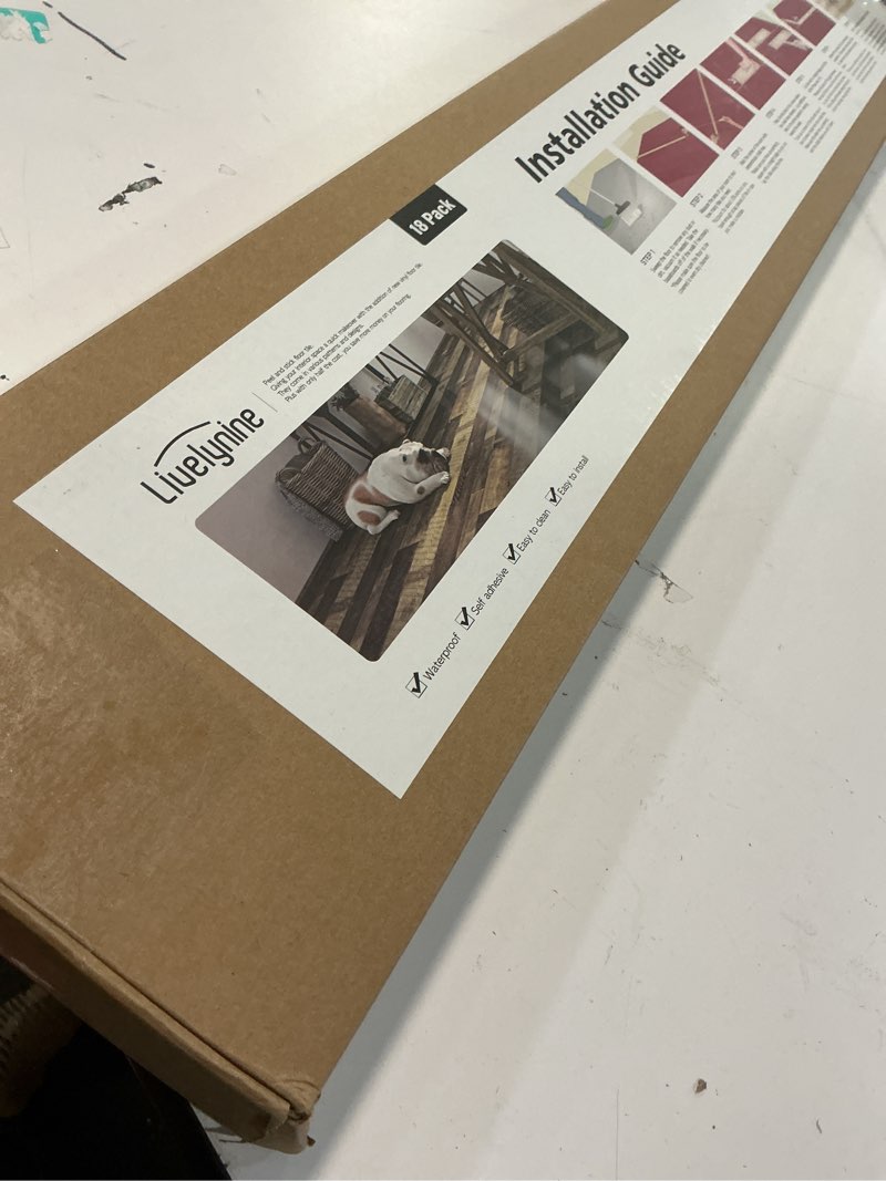 Condition photo showing Good Condition for Livelynine 18-Planks 6x36 Light Brown Wood Peel and Stick Floor Tile Laminate Flooring Planks Waterproof Luxury Vinyl Plank Flooring Lvp Renter Friendly Floor Cover Butcher Block Self Adhesive Tiles 18-Planks 6x36inch Light Brown 18