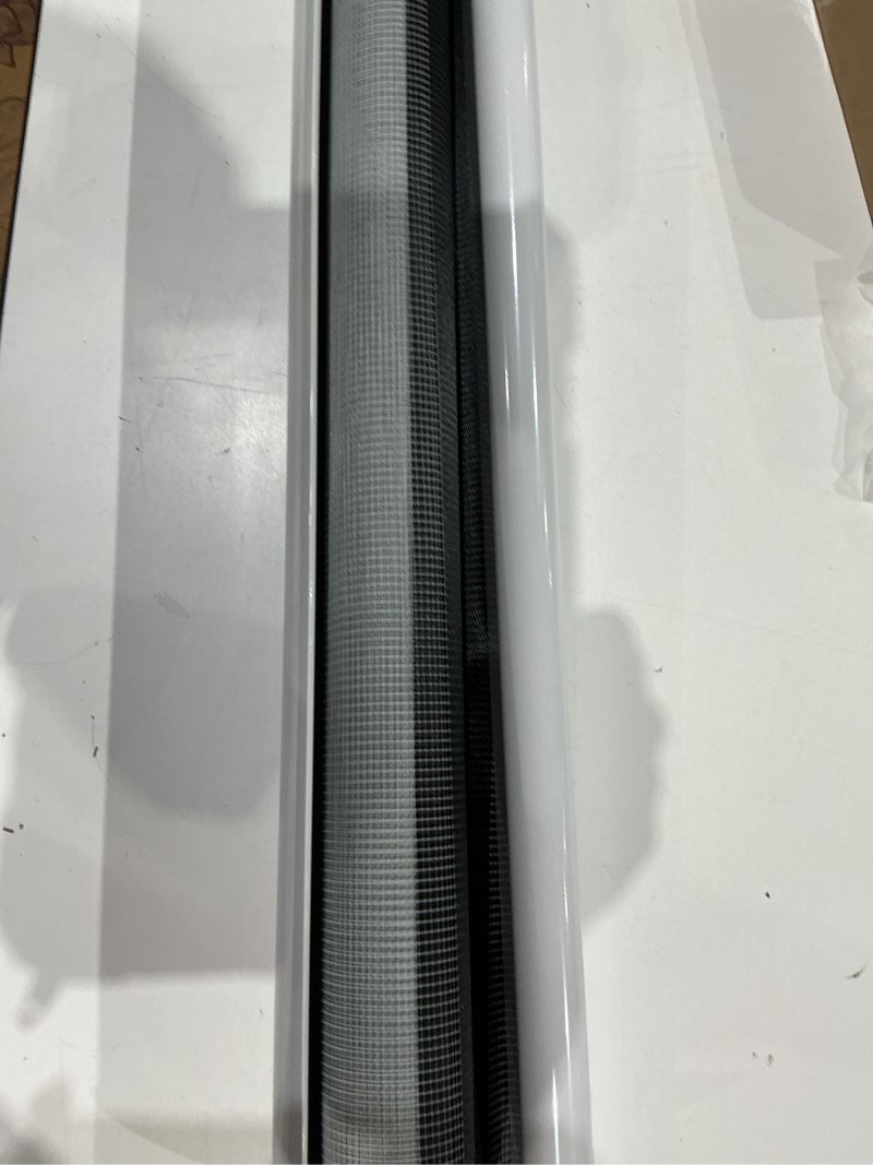 Condition photo showing As Is for jiangpin textile blackout zebra blinds for windows, free-stop zebra shades, dual layer light filtering sheer blinds for indoor windows, room darkening window shades for privacy (34" w x 72" h, black) 34"w x 72"h black