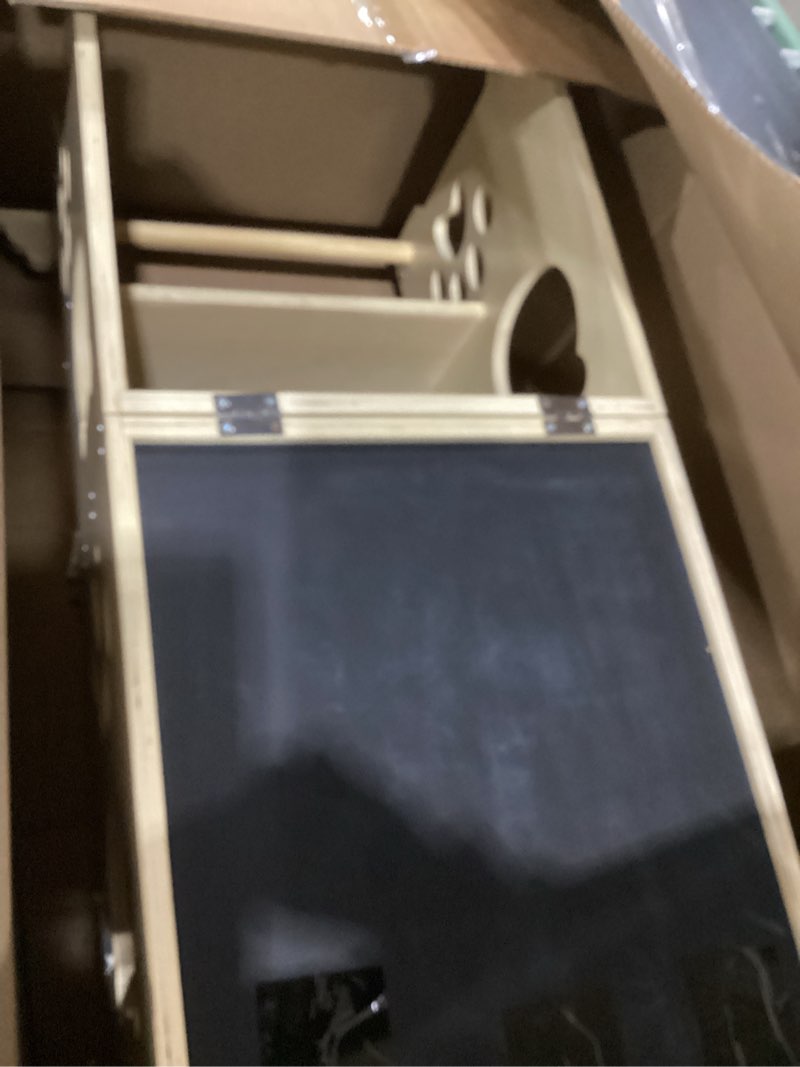 Condition photo showing Good Condition for collapsible toddler kitchen step stool with chalkboard, safety rail, and standing tower for kids 1-3