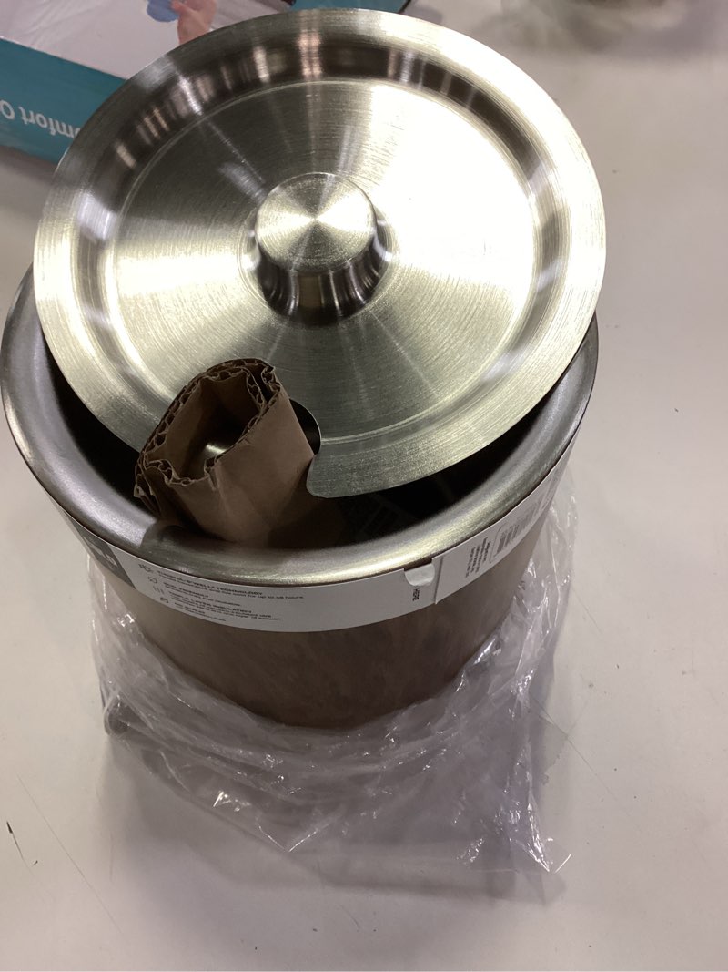 Condition photo showing New/Like New for S’well Stainless Steel Ice Bucket with Tongs, 68oz Capacity, Teakwood Finish, Triple-Layer Vacuum Insulated to Keep Ice Colder Longer, BPA-Free Barware Teakwood 68 oz
