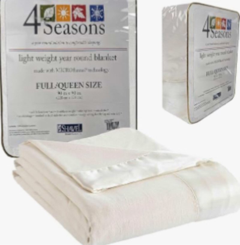 Thermee Micro Flannel Full/Queen Size Blankets, Lightweight All Seasons Cozy Blanket, Throw Blankets
