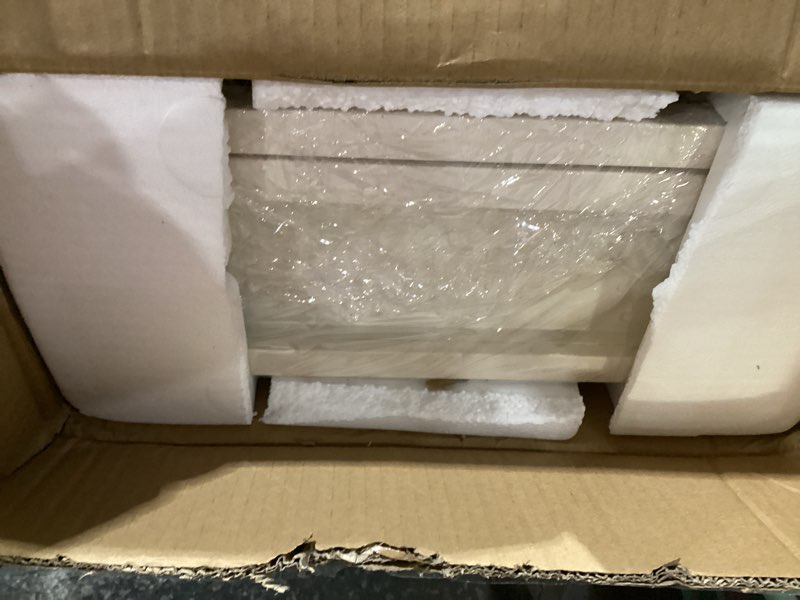 Condition photo showing New/Like New for Bathroom Wall Cabinet 14 Inch Over The Toilet Metal Storage Cabinet with Glass Door, Wall Mounted Medicine Cabinet for Bathroom Laundry Room Bedroom (Beige, 23.6x13.8x6IN) Beige 23.6x13.8x6IN